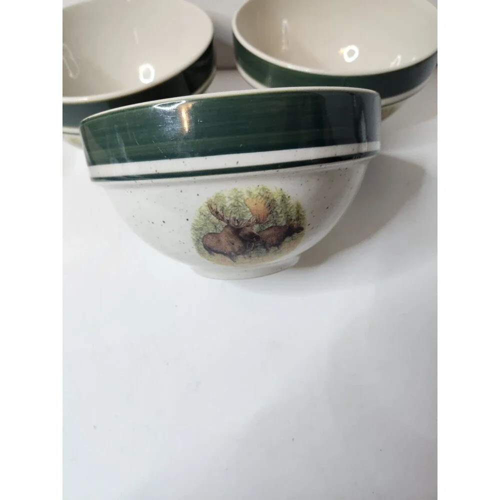 Cabela's Folkcraft Woodland Moose Soup Cereal Bowl